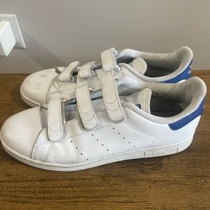 Adidas Stan smith white and royal blue Velcro style